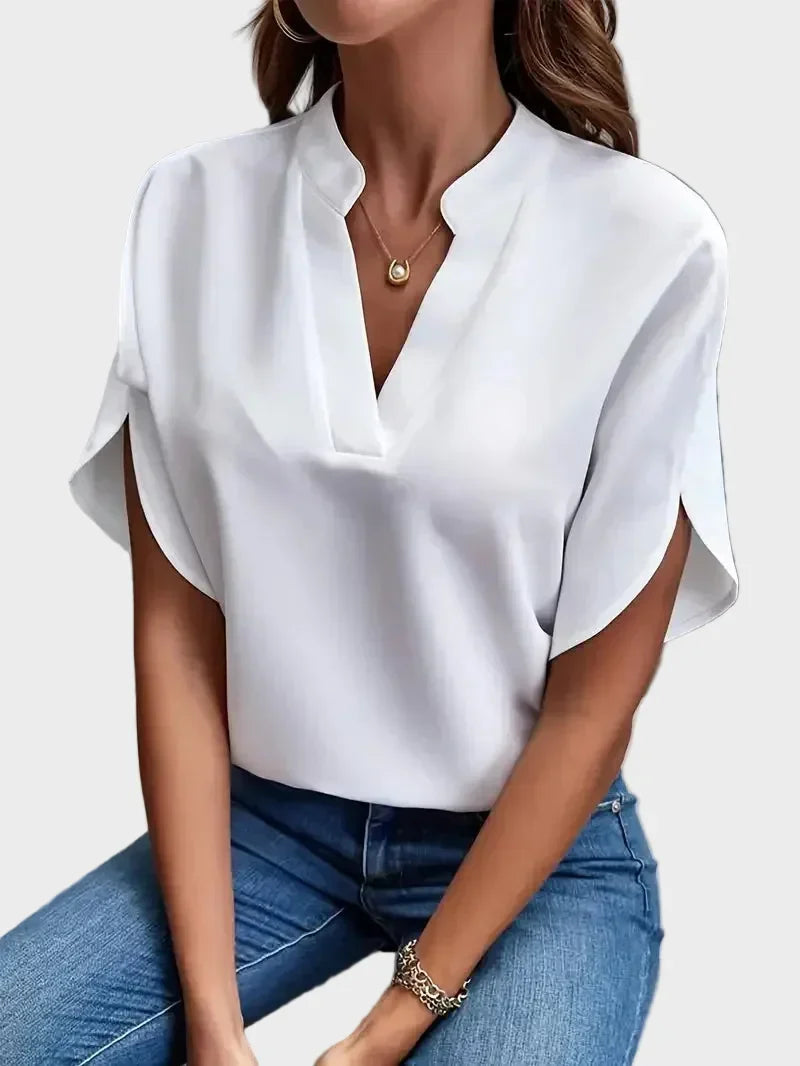 Vivienne | V-Neck Flowing Blouse