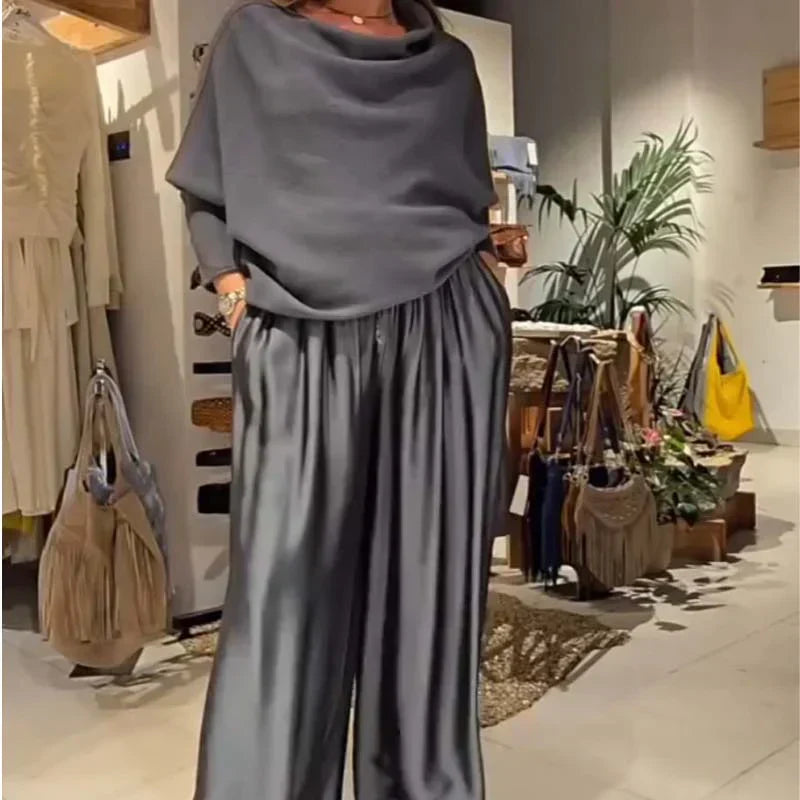 Georgina™ Elegant Off-Shoulder Set | Modern Sophistication with an Impeccable Drape